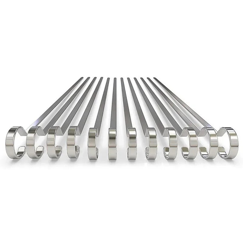 Premium 12-Inch Stainless Steel BBQ Skewers – 12 Pack