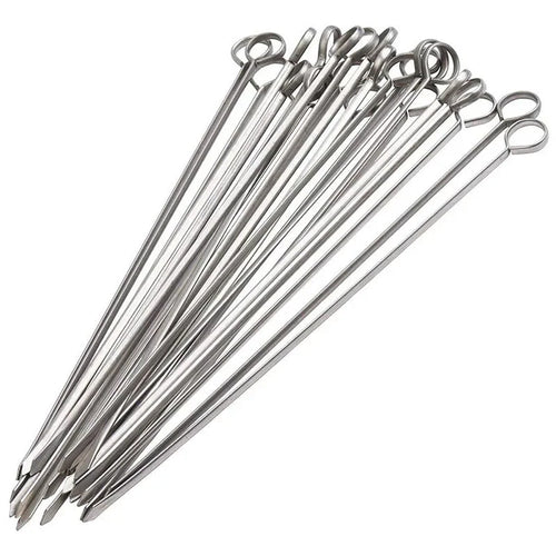 Premium 12-Inch Stainless Steel BBQ Skewers – 12 Pack