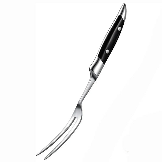 12-Inch Durable Meat Fork with Elegant Wooden Grip for Grilling