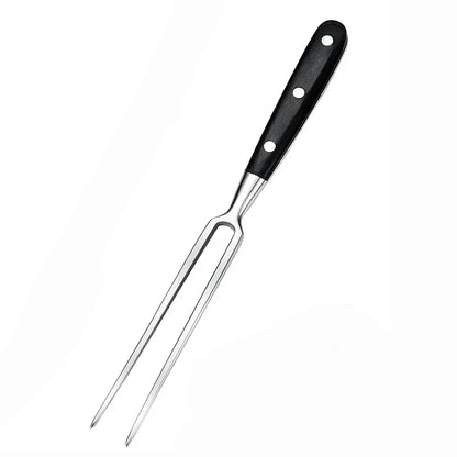 12-Inch Durable Meat Fork with Elegant Wooden Grip for Grilling