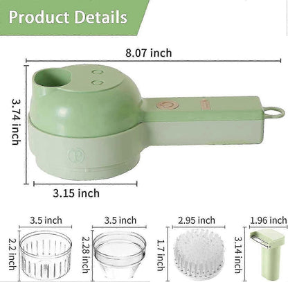 4-in-1 Rechargeable Electric Vegetable Slicer with Collection Bin