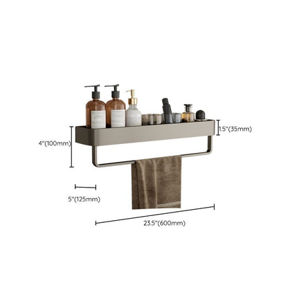 Modern Grey Bathroom Accessory Set with Aluminum Shelf