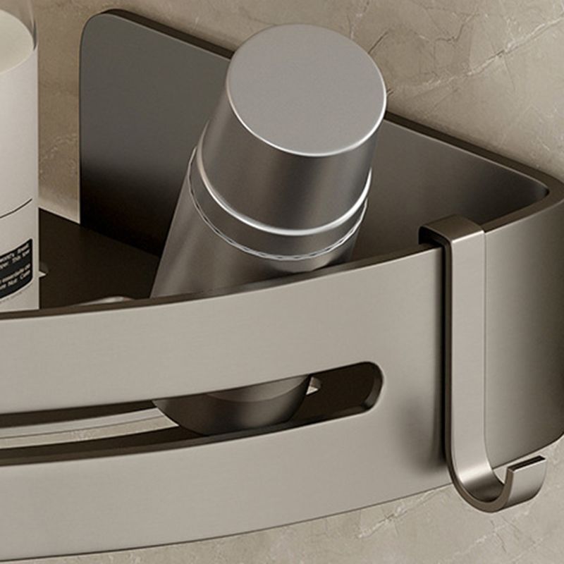 Modern Grey Bathroom Accessory Set with Aluminum Shelf