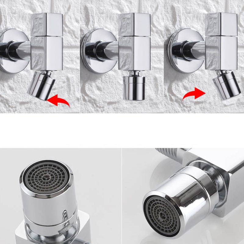 Modern Round Wall-Mounted Bathroom Faucet Handle in Solid Brass