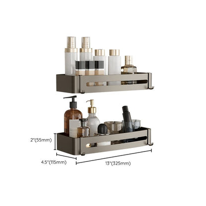 Modern Grey Bathroom Accessory Set with Aluminum Shelf