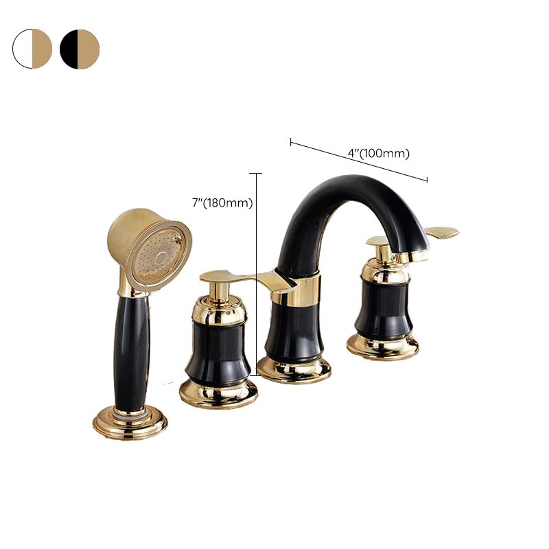 Modern Deck Mount Trim for Bathtub Faucet in Contemporary Style