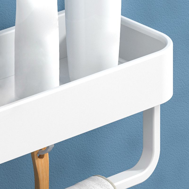 Modern Bathroom Accessories Set - White 2-Piece Shelf and Hardware