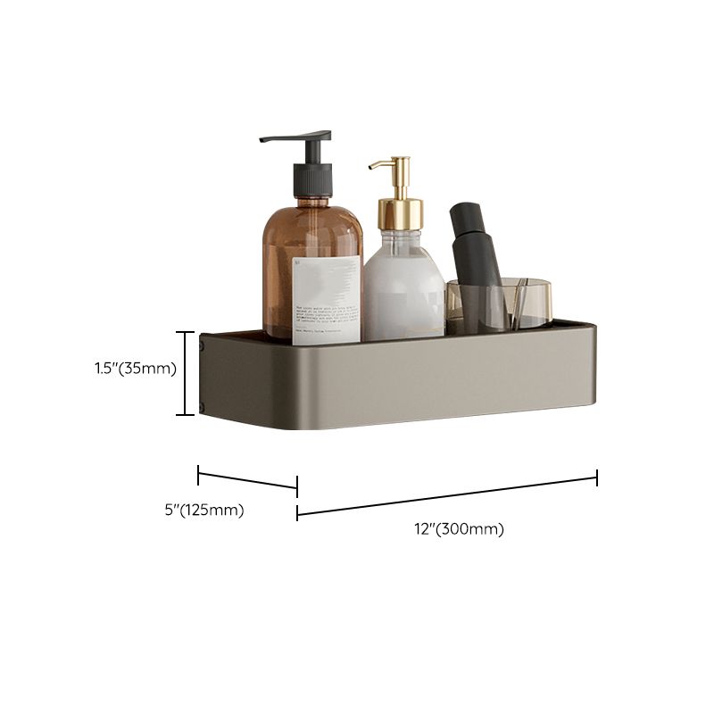 Modern Grey Bathroom Accessory Set with Aluminum Shelf