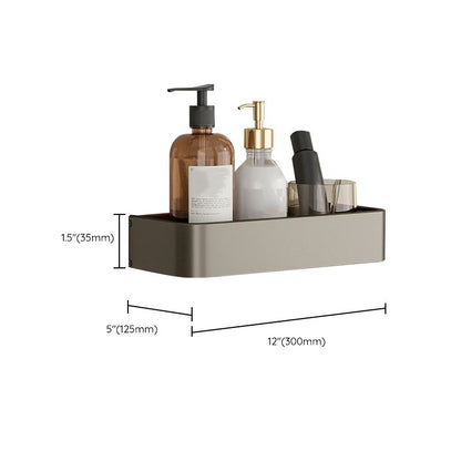 Modern Grey Bathroom Accessory Set with Aluminum Shelf