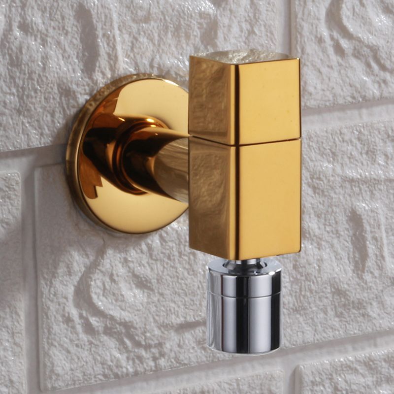 Modern Round Wall-Mounted Bathroom Faucet Handle in Solid Brass