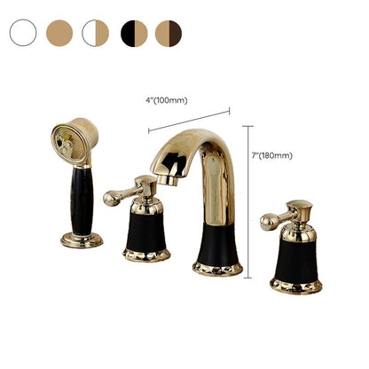 Modern Deck Mount Trim for Bathtub Faucet in Contemporary Style