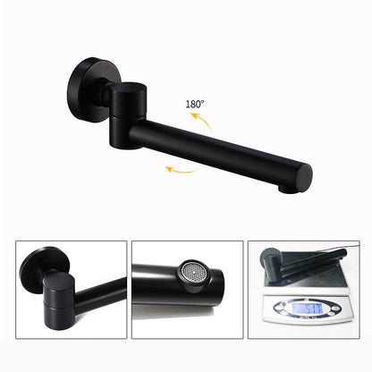 Wall-Mounted Industrial Bathroom Faucet with 2-Hole Swivel Spout