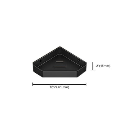 Contemporary Matte Black Bathroom Accessory Set with Shelf and Towel Holder