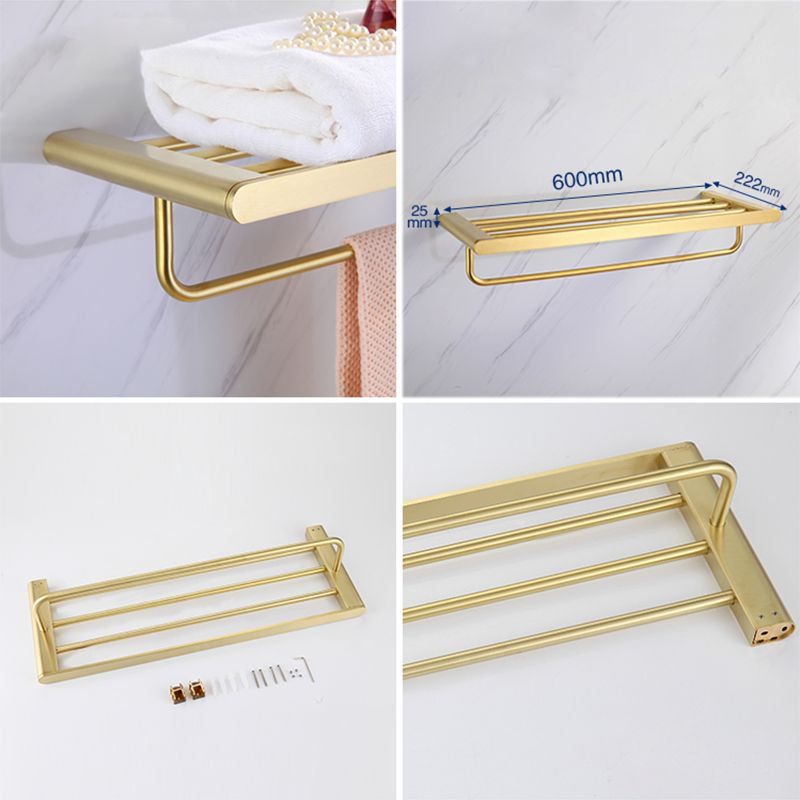 Gold Bathroom Hardware Set – Contemporary Towel Bar and Accessories