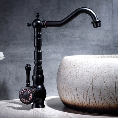 Glamorous Sink Faucet with Swivel Spout and Lever Handle