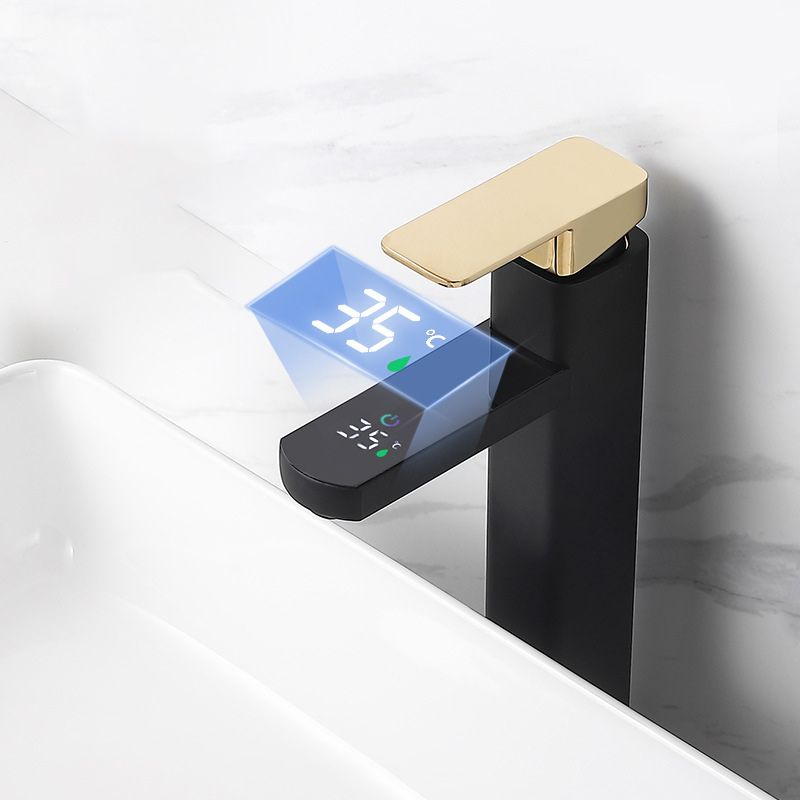 Modern Bathroom Sink Faucet with Digital Display – Low Arch Monochrome