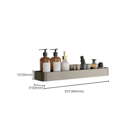 Modern Grey Bathroom Accessory Set with Aluminum Shelf