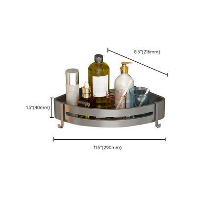 Modern Grey Bathroom Accessory Set with Aluminum Shelf