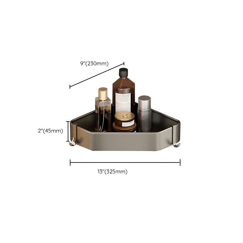 Modern Grey Bathroom Accessory Set with Aluminum Shelf