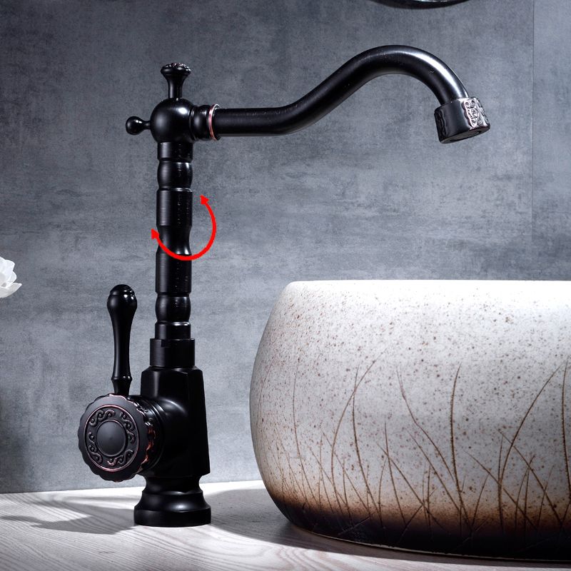 Glamorous Sink Faucet with Swivel Spout and Lever Handle