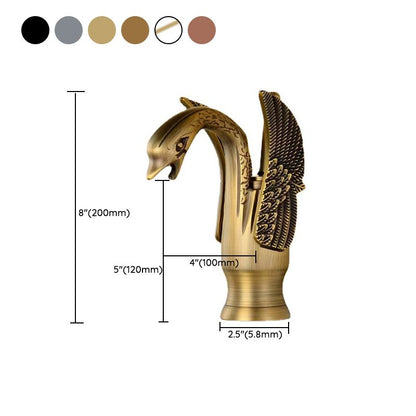 Brass Bathroom Sink Faucet with Single Handle for Hot and Cold Water