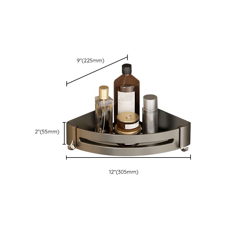 Modern Grey Bathroom Accessory Set with Aluminum Shelf