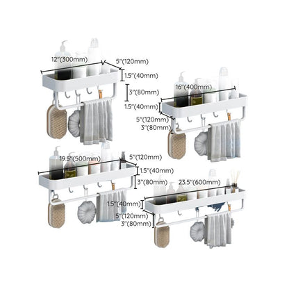 Modern Bathroom Accessories Set - White 2-Piece Shelf and Hardware