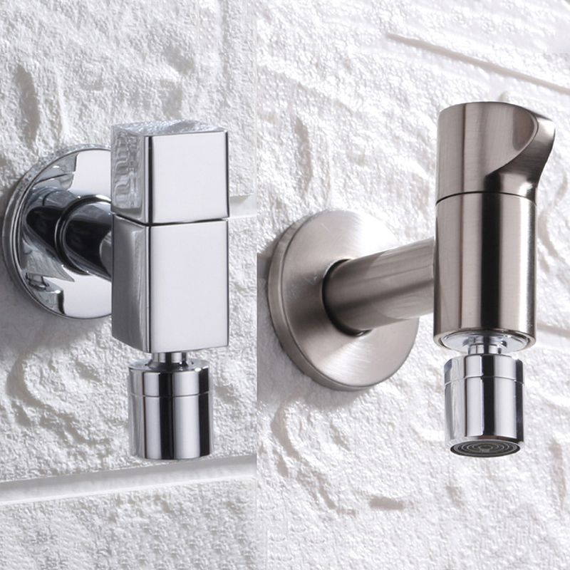Modern Round Wall-Mounted Bathroom Faucet Handle in Solid Brass