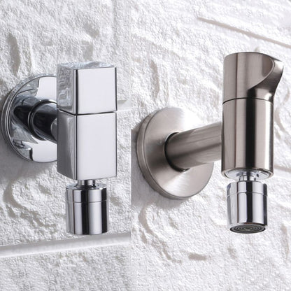 Modern Round Wall-Mounted Bathroom Faucet Handle in Solid Brass