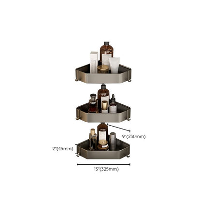Modern Grey Bathroom Accessory Set with Aluminum Shelf