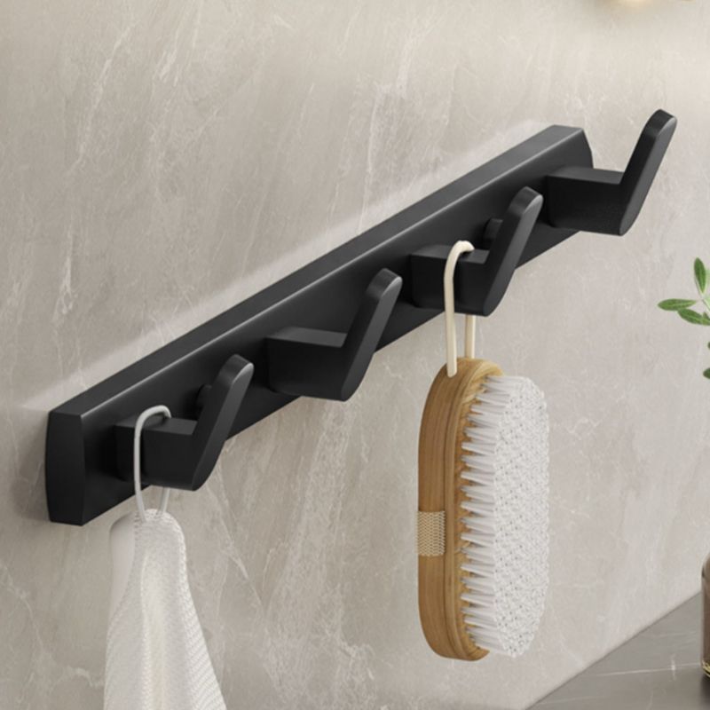 Contemporary Matte Black Bathroom Accessory Set with Shelf and Towel Holder