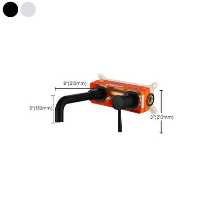 Wall-Mounted Industrial Bathroom Faucet with 2-Hole Swivel Spout