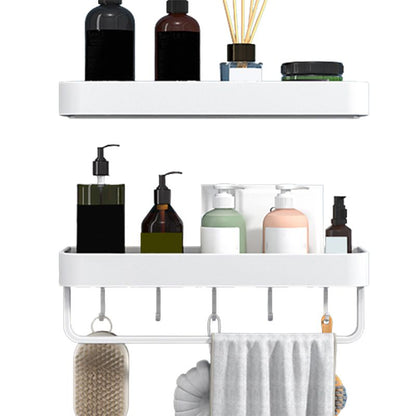 Modern Bathroom Accessories Set - White 2-Piece Shelf and Hardware
