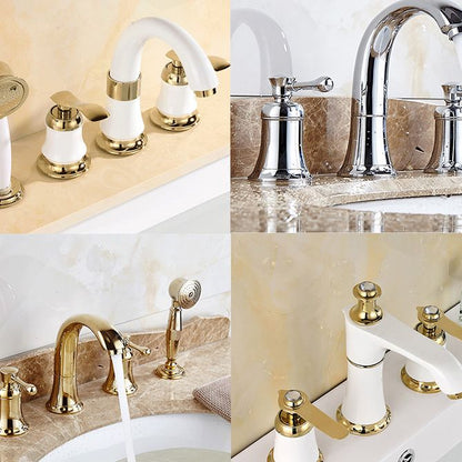 Modern Deck Mount Trim for Bathtub Faucet in Contemporary Style
