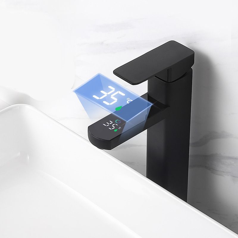 Modern Bathroom Sink Faucet with Digital Display – Low Arch Monochrome