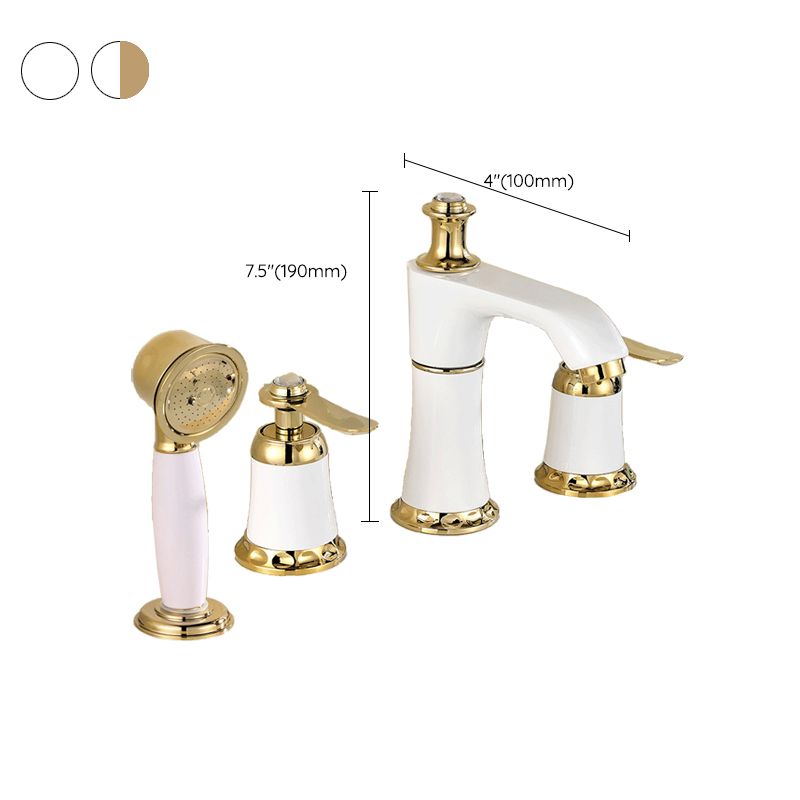Modern Deck Mount Trim for Bathtub Faucet in Contemporary Style