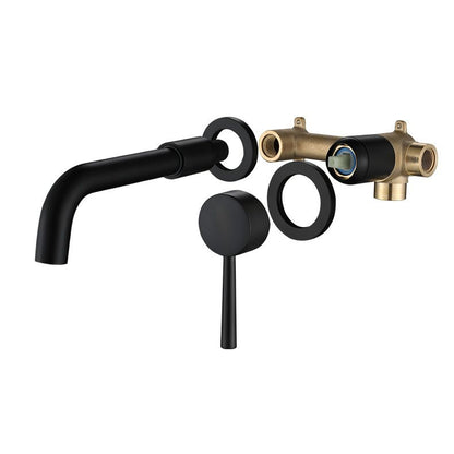 Wall-Mounted Industrial Bathroom Faucet with 2-Hole Swivel Spout