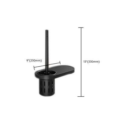 Contemporary Matte Black Bathroom Accessory Set with Shelf and Towel Holder