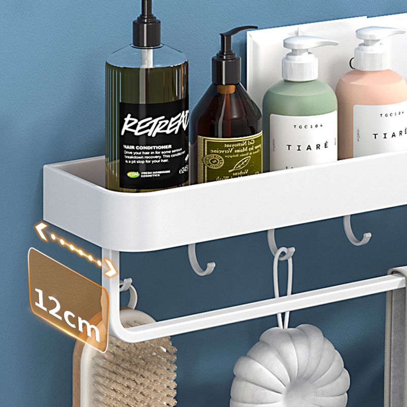 Modern Bathroom Accessories Set - White 2-Piece Shelf and Hardware