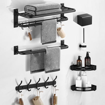 Modern Matte Black Bathroom Accessory Set – Individual or Set Options