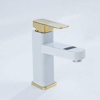 Modern Bathroom Sink Faucet with Digital Display – Low Arch Monochrome