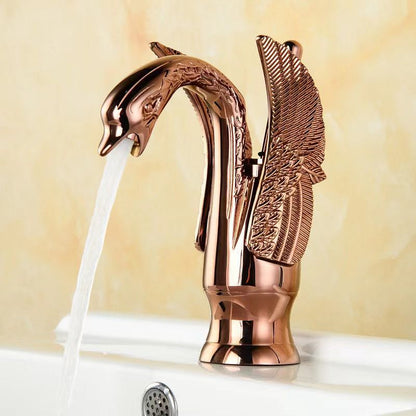 Brass Bathroom Sink Faucet with Single Handle for Hot and Cold Water