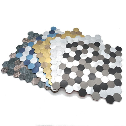 Hexagon Peel and Stick Metal Mosaic Tiles for Modern Decor