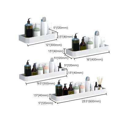 Modern Bathroom Accessories Set - White 2-Piece Shelf and Hardware