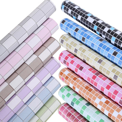 Colorful Waterproof Shower Wallpaper - Mosaic Peel and Stick Tiles