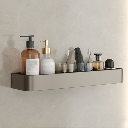 Modern Grey Bathroom Accessory Set with Aluminum Shelf