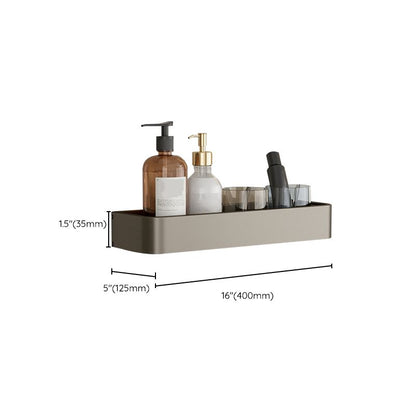 Modern Grey Bathroom Accessory Set with Aluminum Shelf