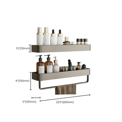 Modern Grey Bathroom Accessory Set with Aluminum Shelf