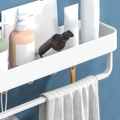 Modern Bathroom Accessories Set - White 2-Piece Shelf and Hardware