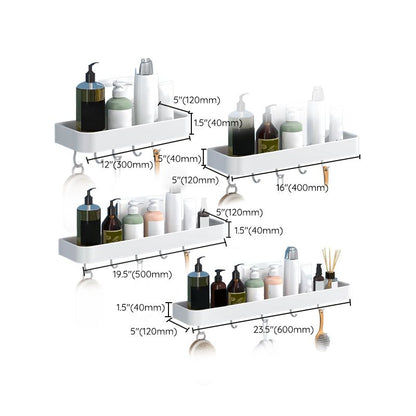 Modern Bathroom Accessories Set - White 2-Piece Shelf and Hardware